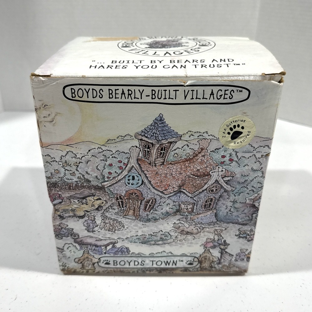 Boyds Bearly-Built Villages Kringles Shanty‎ Winter 2000's Snow Globe Music Box - Picture 4 of 11